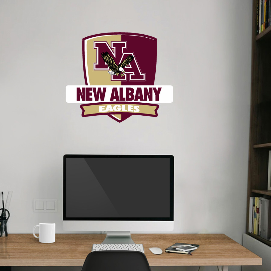 NEW ALBANY HIGH SCHOOL EAGLES Wall Decal - Rounded Shield With Banner