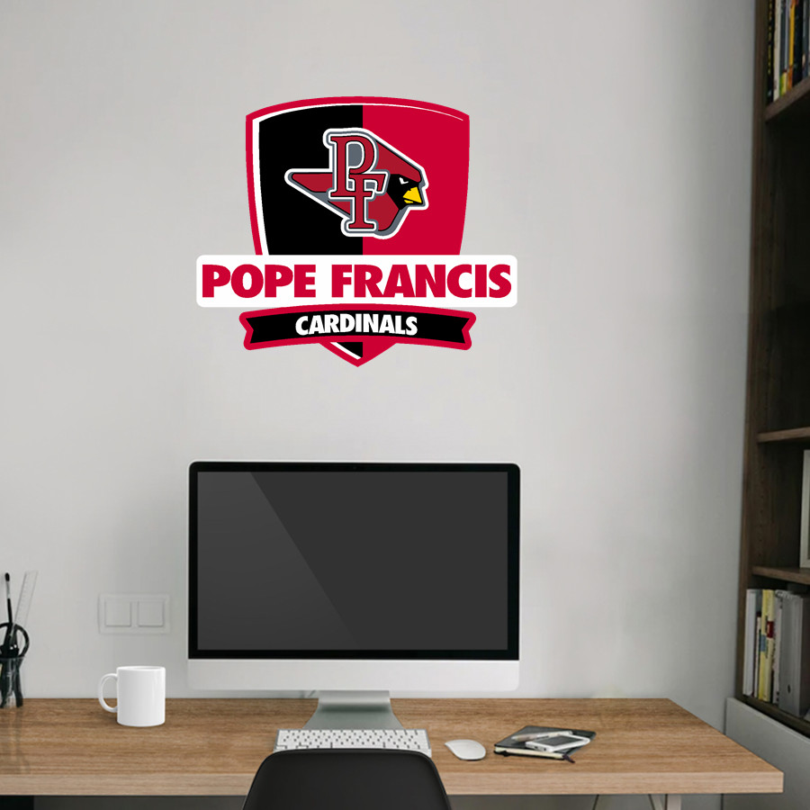 Pope Francis Cardinals Wall Decal - Rounded Shield With Banner