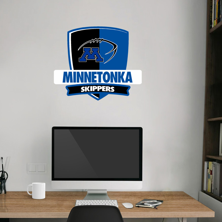 Minnetonka Skippers Wall Decal - Rounded Shield With Banner