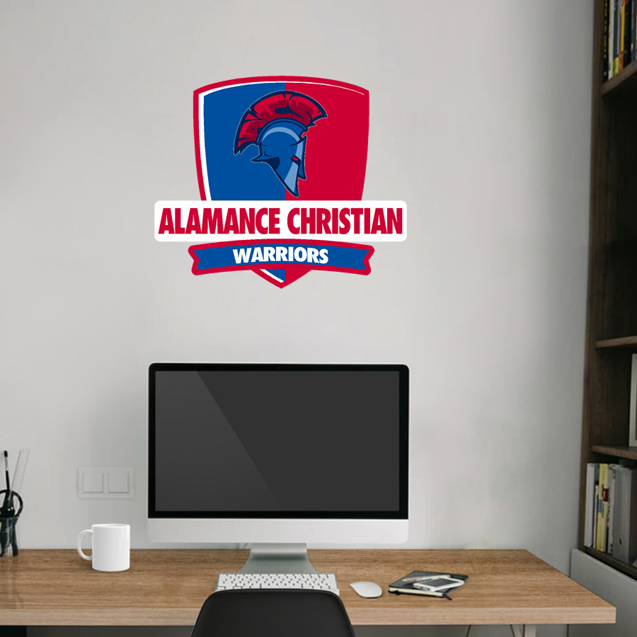 Alamance Christian Warriors <span class="pdp-name-mascot">Alamance Christian Warriors</span> Wall Decal - Rounded Shield With Banner