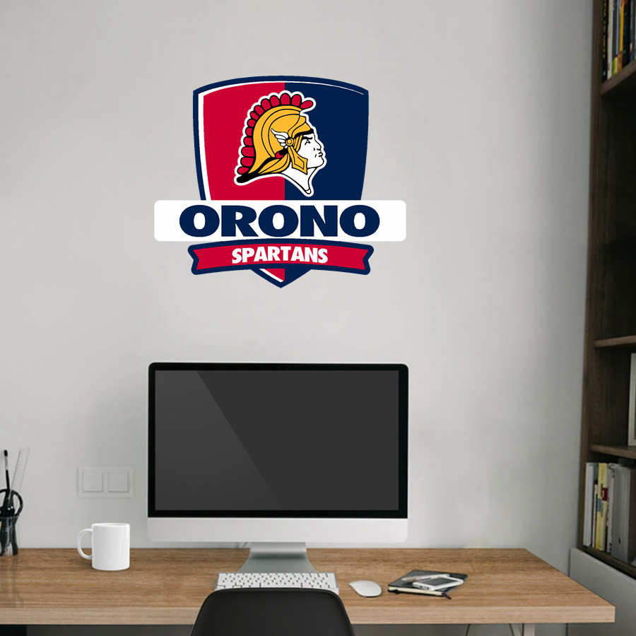 ORONO HIGH SCHOOL SPARTANS Wall Decal - Rounded Shield With Banner