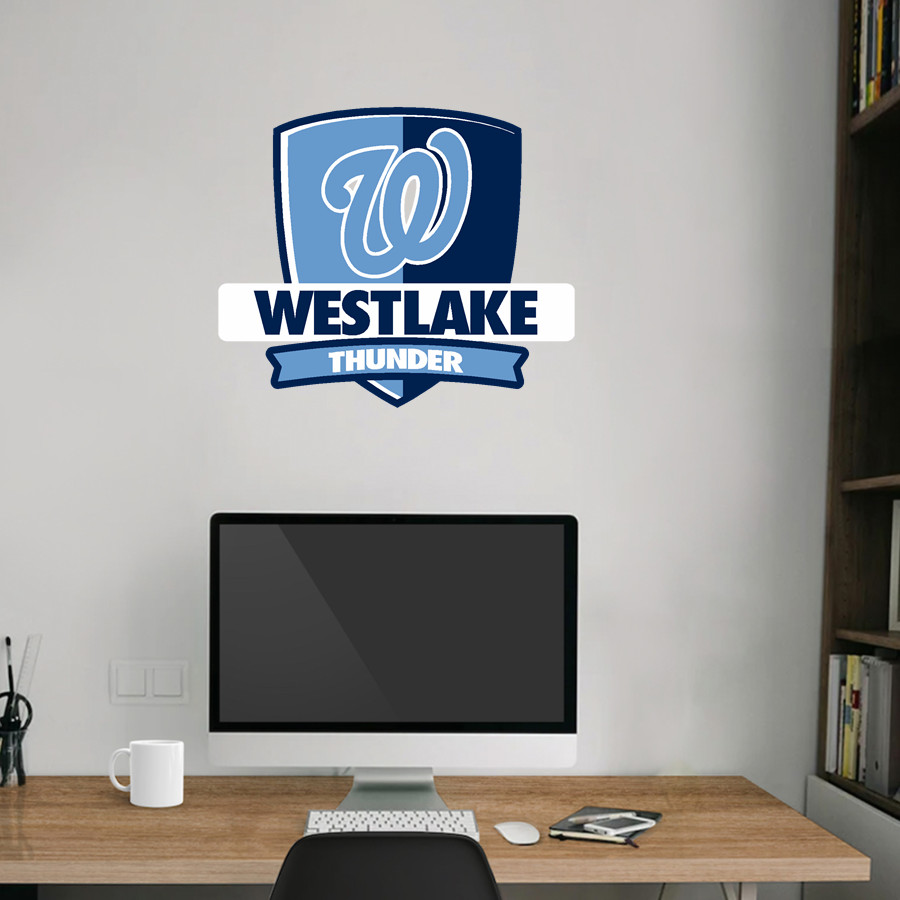 WESTLAKE HIGH SCHOOL THUNDER Wall Decal - Rounded Shield With Banner