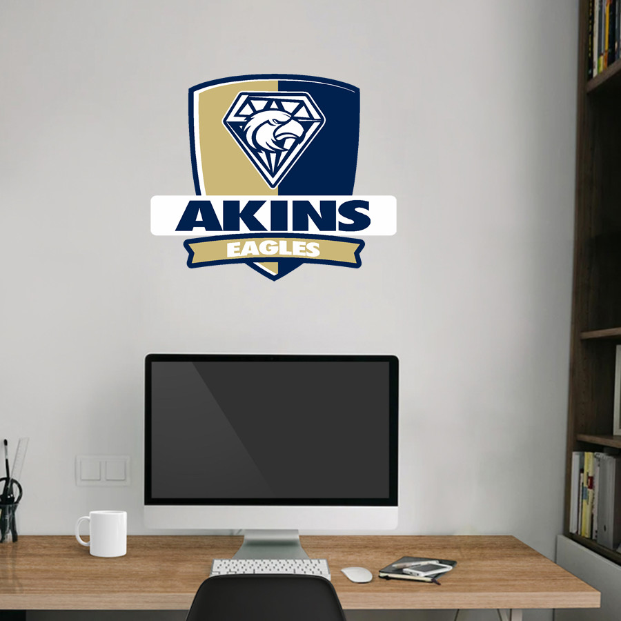 Akins Eagles <span class="pdp-name-mascot">Akins Eagles</span> Wall Decal - Rounded Shield With Banner