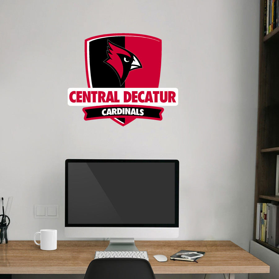 Central Decatur Cardinals Wall Decal - Rounded Shield With Banner