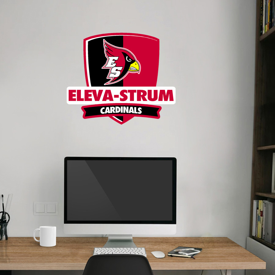 Eleva-Strum Cardinals Wall Decal - Rounded Shield With Banner