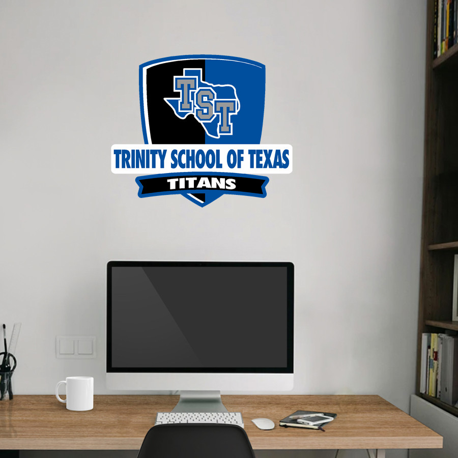 TRINITY SCHOOL OF TEXAS TITANS Wall Decal - Rounded Shield With Banner