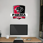 Parma Panthers <span class="pdp-name-mascot">Parma Panthers</span> Wall Decal - Rounded Shield With Banner Front Thumbnail