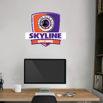 Skyline Gila River Mustangs <span class="pdp-name-mascot">Skyline Mustangs</span> Wall Decal - Rounded Shield With Banner Front Thumbnail