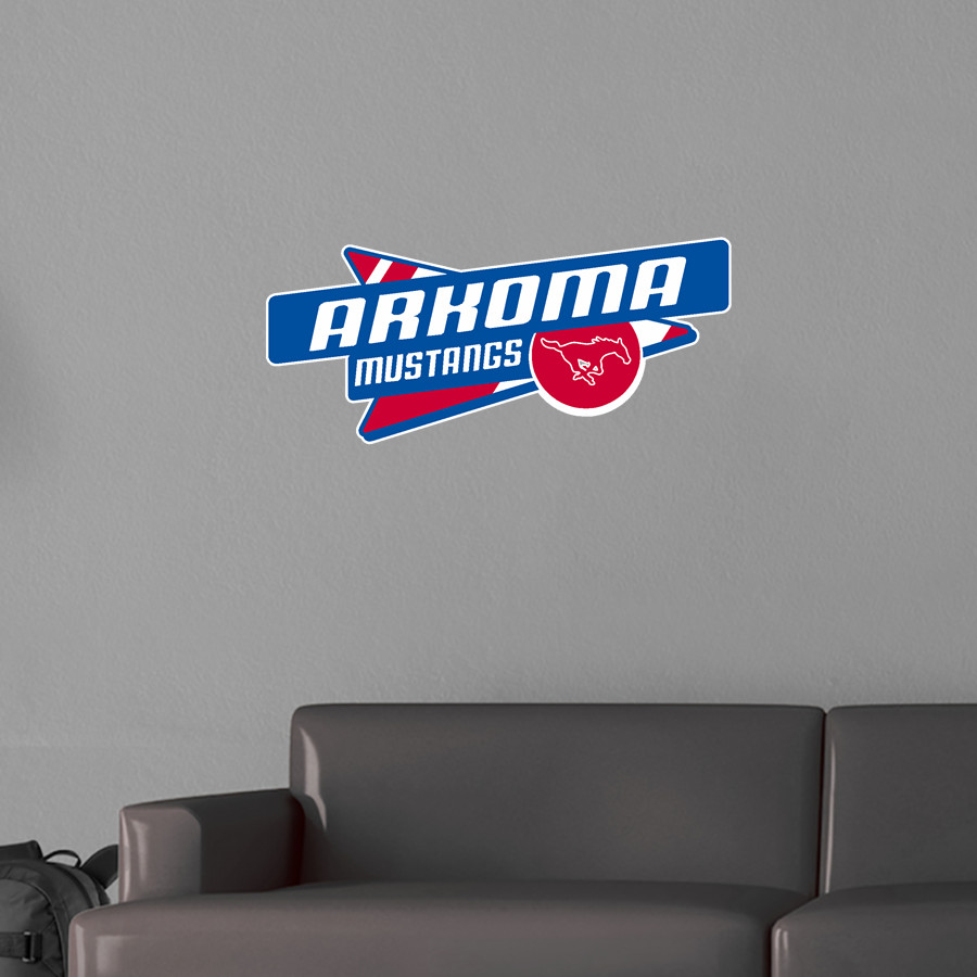 ARKOMA HIGH SCHOOL MUSTANGS <span class="pdp-name-mascot">ARKOMA MUSTANGS</span> Wall Decal - Slanted Arrow
