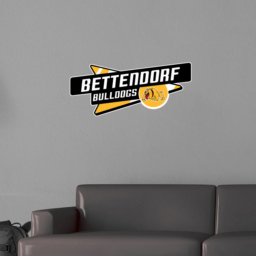 BETTENDORF HIGH SCHOOL BULLDOGS <span class="pdp-name-mascot">BETTENDORF BULLDOGS</span> Wall Decal - Slanted Arrow