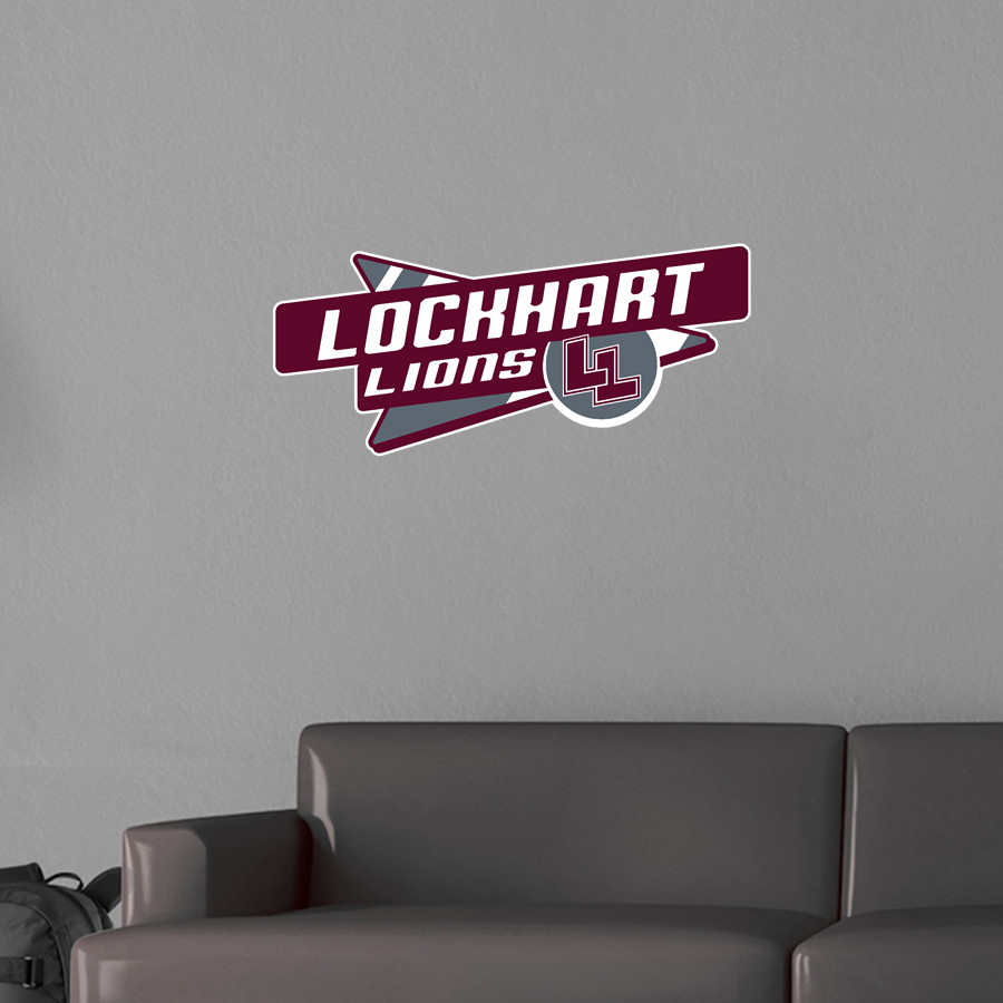 LOCKHART HIGH SCHOOL LIONS <span class="pdp-name-mascot">LOCKHART LIONS</span> Wall Decal - Slanted Arrow