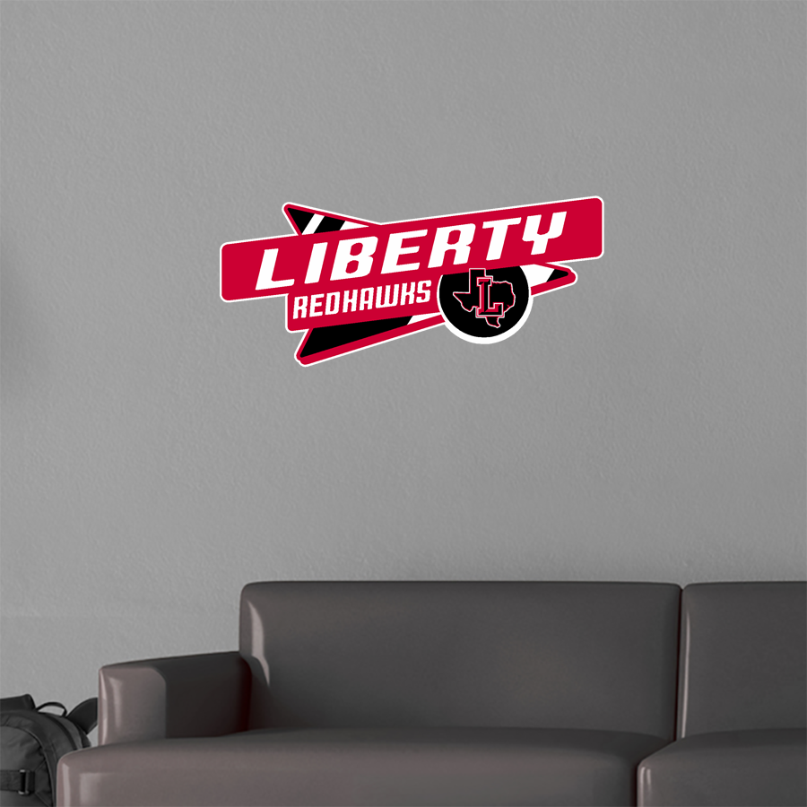 LIBERTY HIGH SCHOOL REDHAWKS <span class="pdp-name-mascot">LIBERTY REDHAWKS</span> Wall Decal - Slanted Arrow