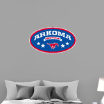 ARKOMA HIGH SCHOOL MUSTANGS <span class="pdp-name-mascot">ARKOMA MUSTANGS</span> Wall Decal - Oval With Stars Front Thumbnail