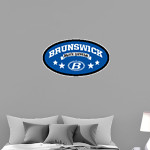 BRUNSWICK ATHLETIC FOUNDATION GO BIG BLUE <span class="pdp-name-mascot">BRUNSWICK BLUE DEVILS</span> Wall Decal - Oval With Stars Front Thumbnail