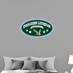 Evergreen Lutheran Eagles Wall Decal - Oval With Stars Front Thumbnail