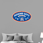 Adams City Middle School <span class="pdp-name-mascot">Adams City</span> Wall Decal - Oval With Stars Front Thumbnail