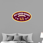 Au Gres-Sims HIGH SCHOOL WOLVERINES <span class="pdp-name-mascot">AU GRES - SIMS WOLVERINES</span> Wall Decal - Oval With Stars Front Thumbnail