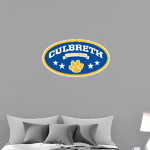 CULBRETH Cougars <span class="pdp-name-mascot">GREY CULBRETH MIDDLE SCHOOL Cougars</span> Wall Decal - Oval With Stars Front Thumbnail