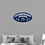 STEM Innovation Academy of the Oranges we rise together <span class="pdp-name-mascot">STEM Phoenix</span> Wall Decal - Oval With Stars Front Thumbnail