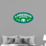 Lakeside Eagles <span class="pdp-name-mascot">Lakeside Eagles</span> Wall Decal - Oval With Stars Front Thumbnail
