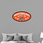 WATERLOO HIGH SCHOOL BULLDOGS <span class="pdp-name-mascot">WATERLOO BULLDOGS</span> Wall Decal - Oval With Stars Front Thumbnail