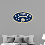 E E SMITH HIGH SCHOOL GOLDEN BULLS <span class="pdp-name-mascot">E E SMITH GOLDEN BULLS</span> Wall Decal - Oval With Stars Front Thumbnail