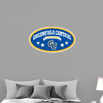 Greenfield Central Cougars Online Store <span class="pdp-name-mascot">Greenfield-Central Cougars</span> Wall Decal - Oval With Stars Front Thumbnail