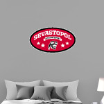 SEVASTOPOL HIGH SCHOOL PIONEERS <span class="pdp-name-mascot">SEVASTOPOL PIONEERS</span> Wall Decal - Oval With Stars Front Thumbnail