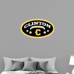 CLINTON HIGH SCHOOL YELLOWJACKETS Wall Decal - Oval With Stars Front Thumbnail