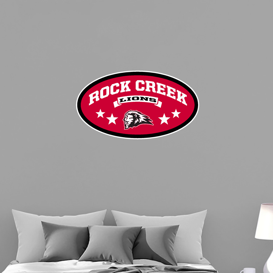 Rock Creek Lions Wall Decal - Oval With Stars