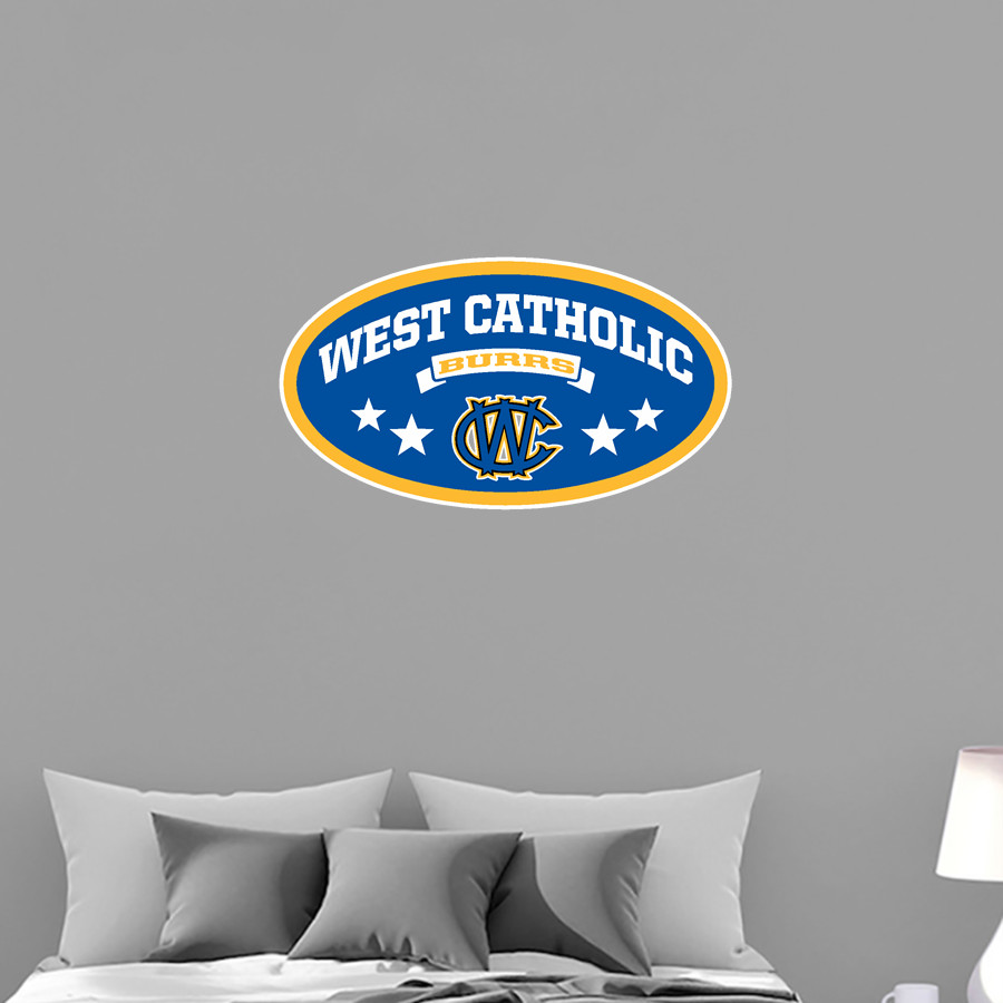 WEST PHILADELPHIA CATHOLIC HIGH SCHOOL BURRS Wall Decal - Oval With Stars