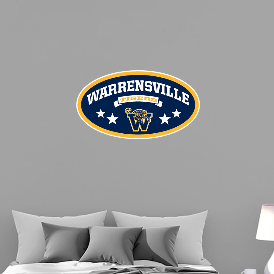 Warrensville Tigers <span class="pdp-name-mascot">Warrensville Tigers</span> Wall Decal - Oval With Stars