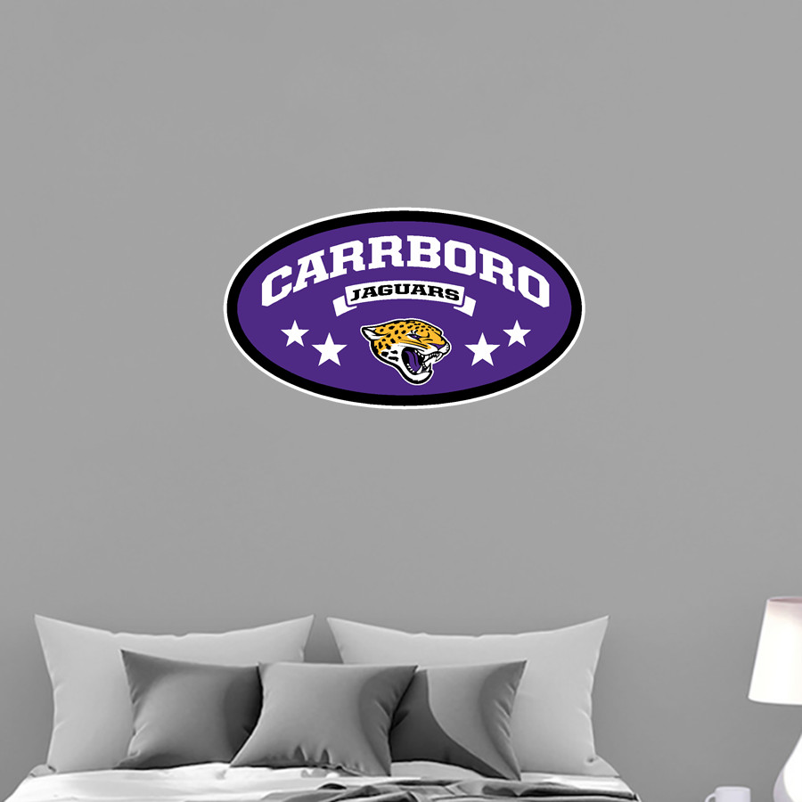 CARRBORO HIGH SCHOOL JAGUARS <span class="pdp-name-mascot">CARRBORO JAGUARS</span> Wall Decal - Oval With Stars