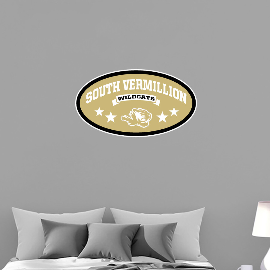 SOUTH VERMILLION HIGH SCHOOL WILDCATS <span class="pdp-name-mascot">SOUTH VERMILLION WILDCATS</span> Wall Decal - Oval With Stars