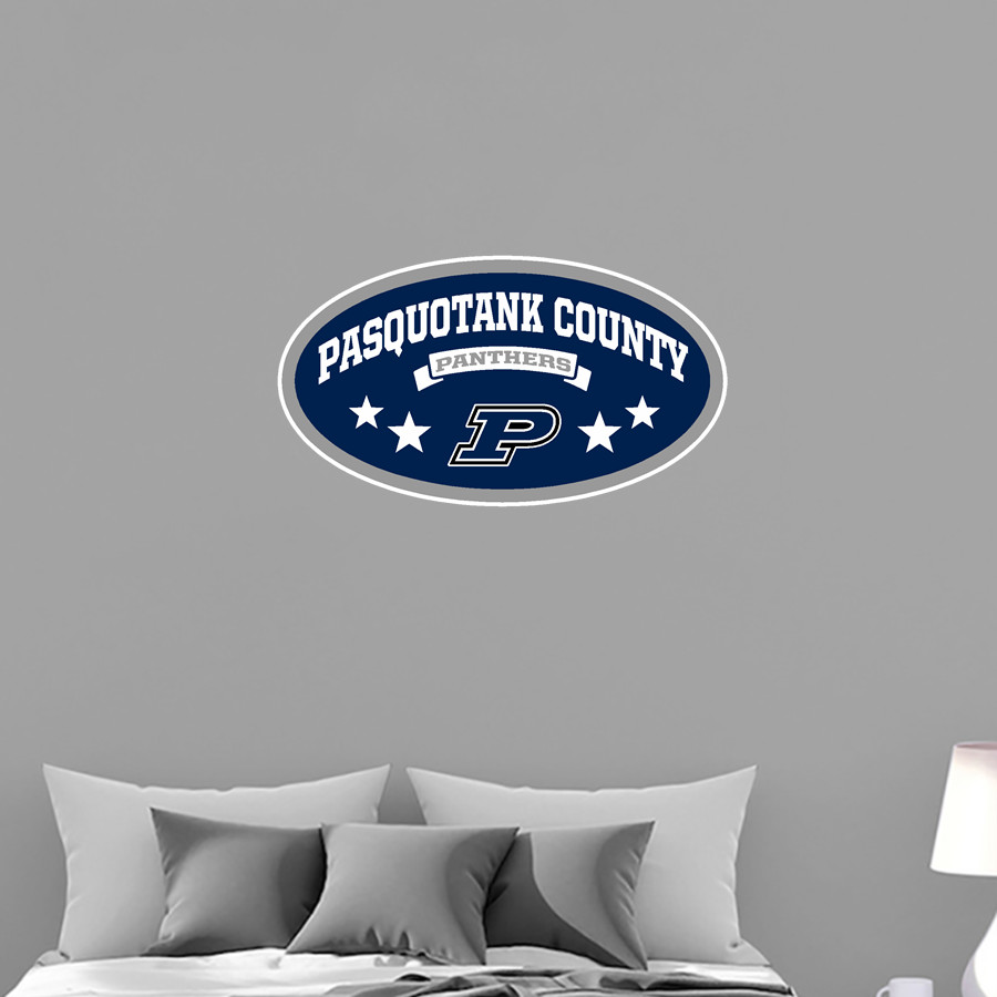 PASQUOTANK COUNTY HIGH SCHOOL PANTHERS <span class="pdp-name-mascot">PASQUOTANK COUNTY PANTHERS</span> Wall Decal - Oval With Stars