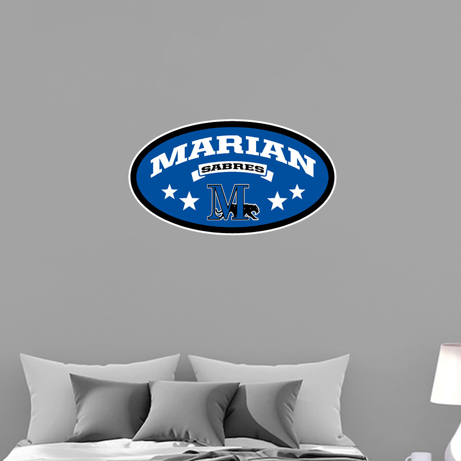 Marian SABRES Wall Decal - Oval With Stars