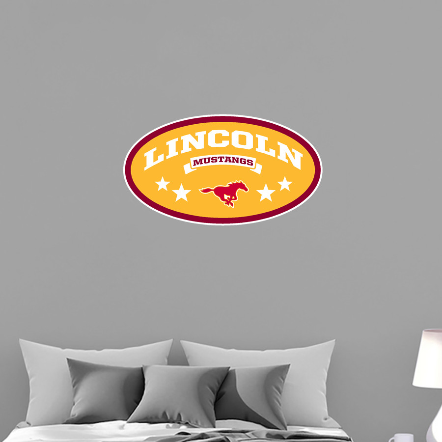 Lincoln Mustangs <span class="pdp-name-mascot">Lincoln Mustangs</span> Wall Decal - Oval With Stars