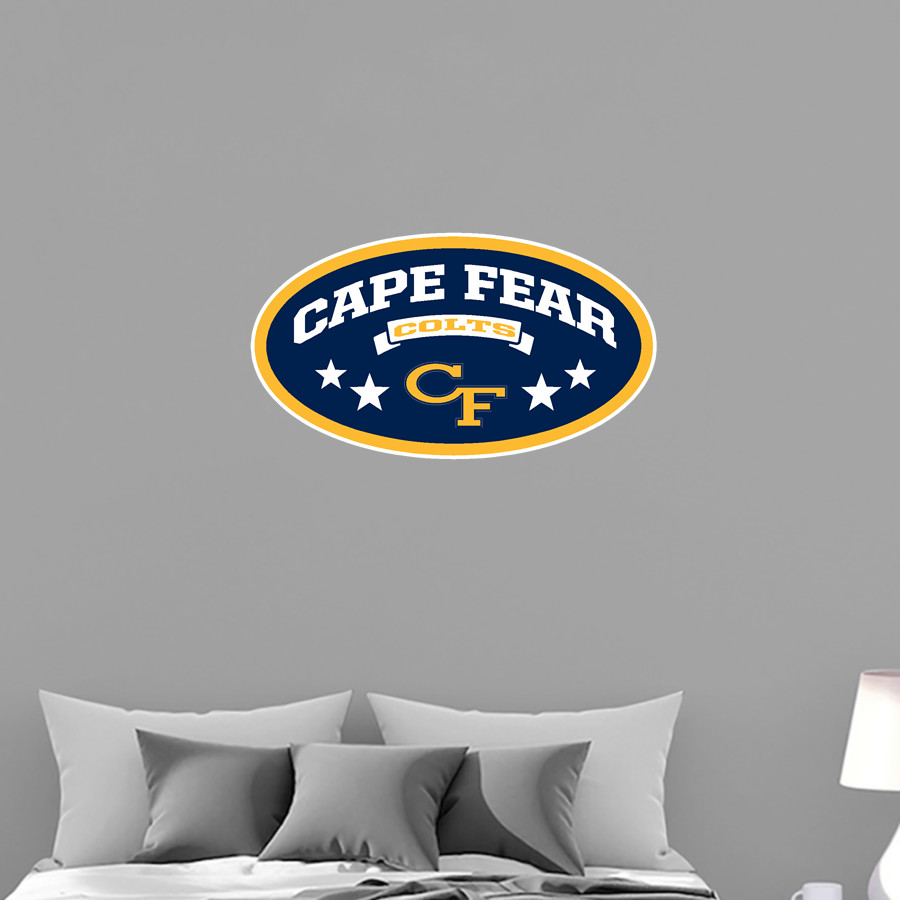 Cape Fear Colts <span class="pdp-name-mascot">Cape Fear Colts</span> Wall Decal - Oval With Stars