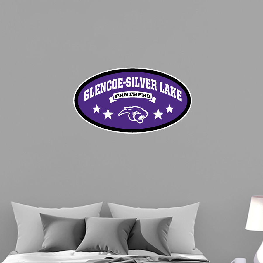 Glencoe-Silver Lake Panthers Wall Decal - Oval With Stars
