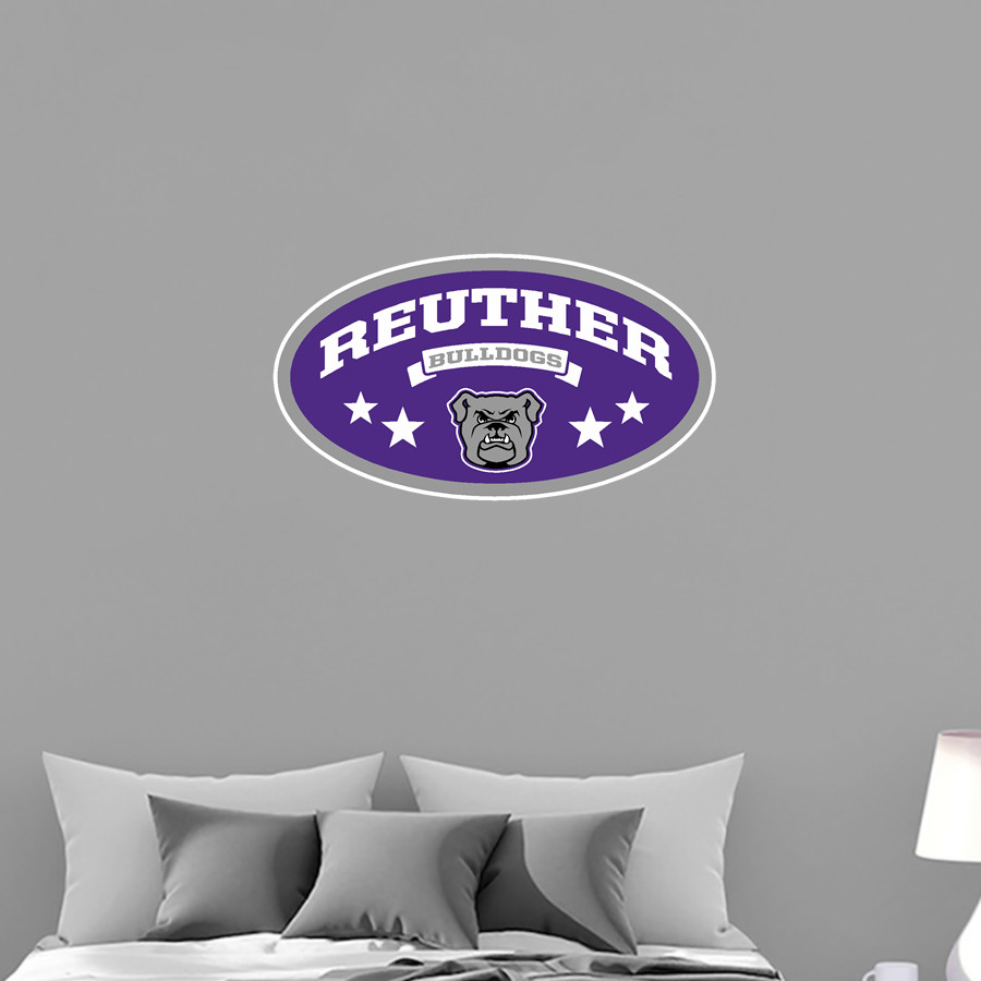 KENOSHA REUTHER HIGH SCHOOL BULLDOGS <span class="pdp-name-mascot">KENOSHA REUTHER BULLDOGS</span> Wall Decal - Oval With Stars