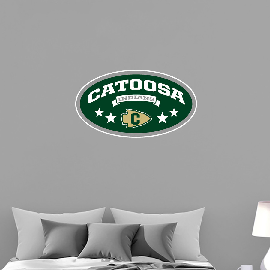 CATOOSA HIGH SCHOOL INDIANS <span class="pdp-name-mascot">CATOOSA INDIANS</span> Wall Decal - Oval With Stars