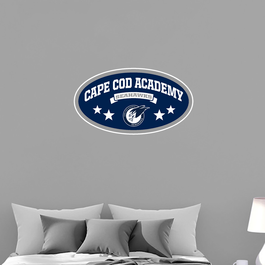 Cape Cod Academy Seahawks Wall Decal - Oval With Stars