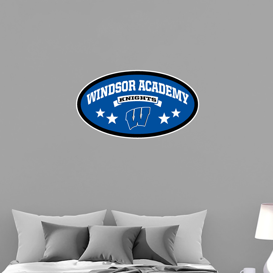 WINDSOR ACADEMY KNIGHTS <span class="pdp-name-mascot">WINDSOR ACADEMY KNIGHTS</span> Wall Decal - Oval With Stars
