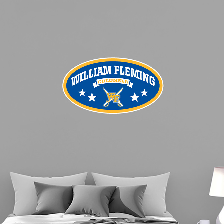 WILLIAM FLEMING HIGH SCHOOL COLONELS <span class="pdp-name-mascot">WILLIAM FLEMING COLONELS</span> Wall Decal - Oval With Stars
