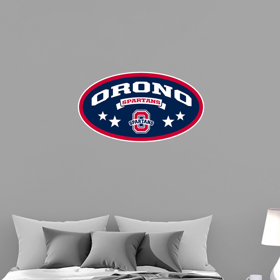 ORONO HIGH SCHOOL SPARTANS Wall Decal - Oval With Stars