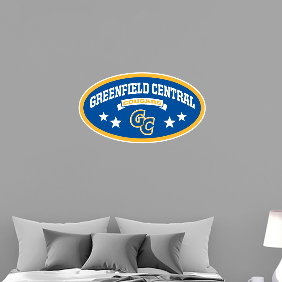 Greenfield Central Cougars Online Store <span class="pdp-name-mascot">Greenfield-Central Cougars</span> Wall Decal - Oval With Stars