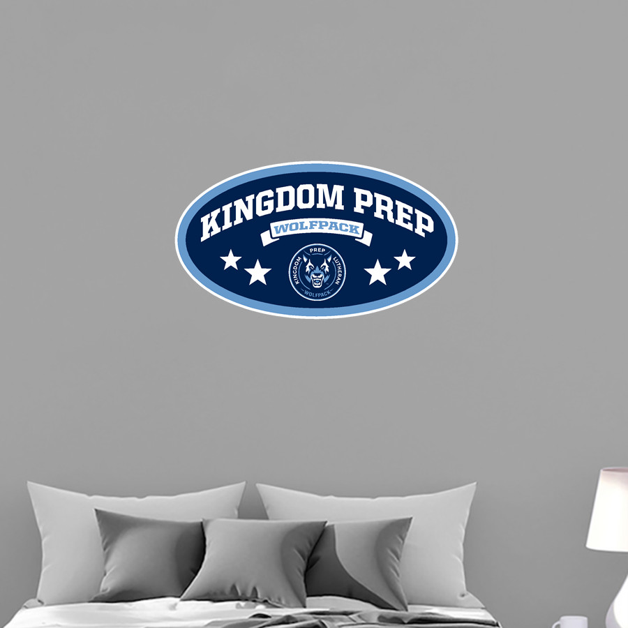 Kingdom Prep Wolfpack <span class="pdp-name-mascot">Kingdom Prep Wolfpack</span> Wall Decal - Oval With Stars