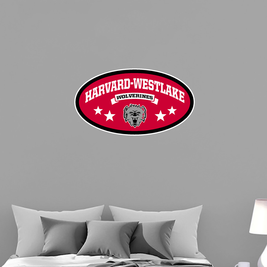 Harvard-Westlake The Official Online Store <span class="pdp-name-mascot">Harvard-Westlake Wolverines</span> Wall Decal - Oval With Stars