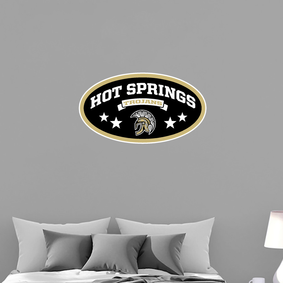 HOT SPRINGS HIGH SCHOOL TROJANS <span class="pdp-name-mascot">HOT SPRINGS TROJANS</span> Wall Decal - Oval With Stars