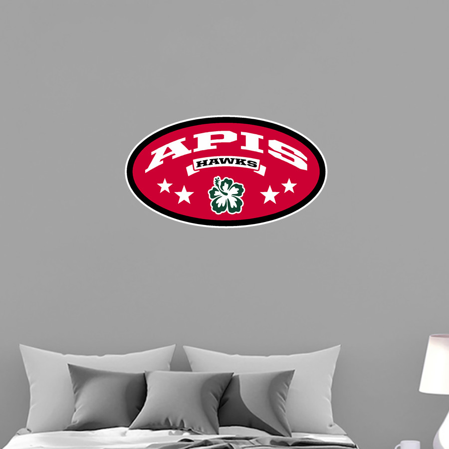 APIS Hawks Wall Decal - Oval With Stars